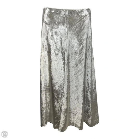 Silver Velvet Purl Edge Paneled Slip Skirt By Vince In Silver, Size: 8
