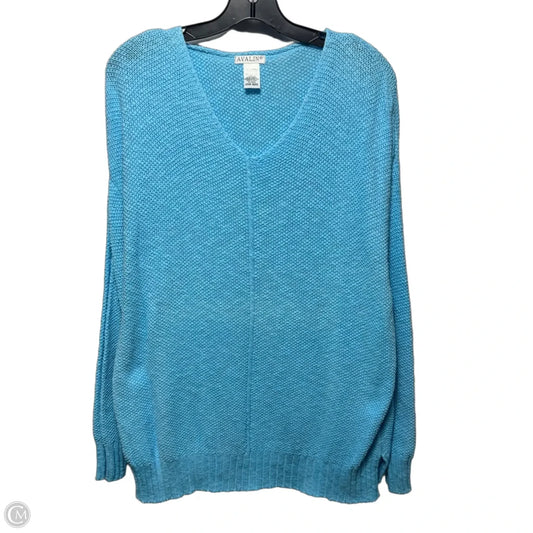 100% Cotton Sweater By Avalin In Blue, Size: Osfm