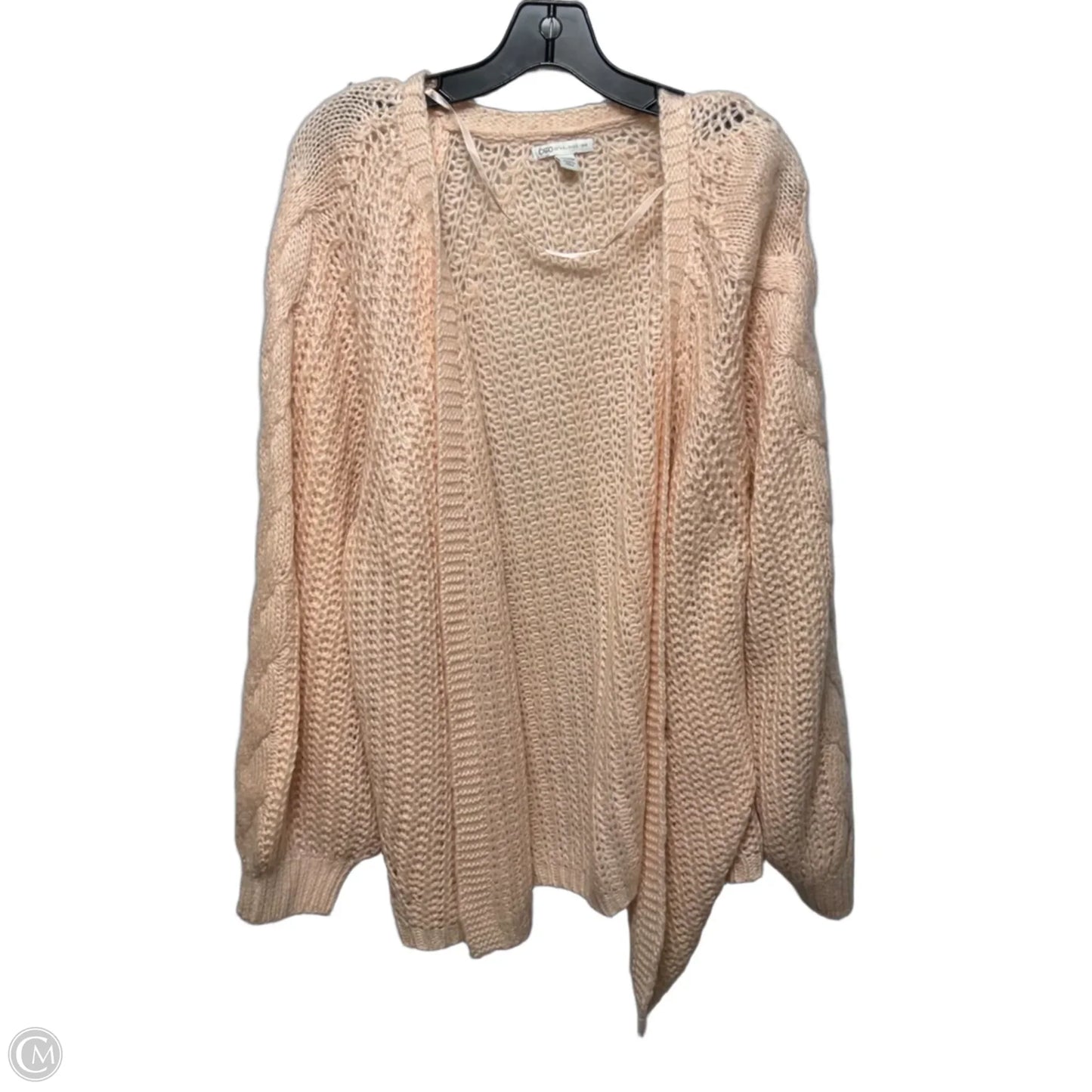 Sweater Cardigan By Cato In Peach, Size: 26/28