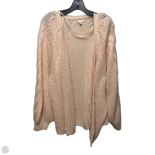 Sweater Cardigan By Cato In Peach, Size: 26/28