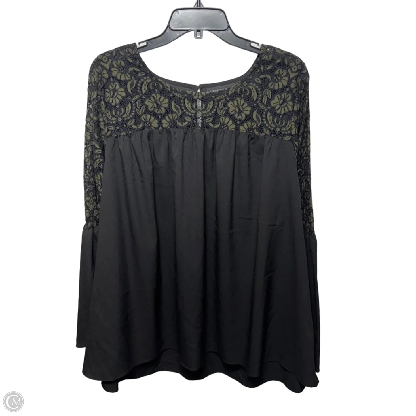 Top Long Sleeve By Lane Bryant In Black & Green, Size: 16