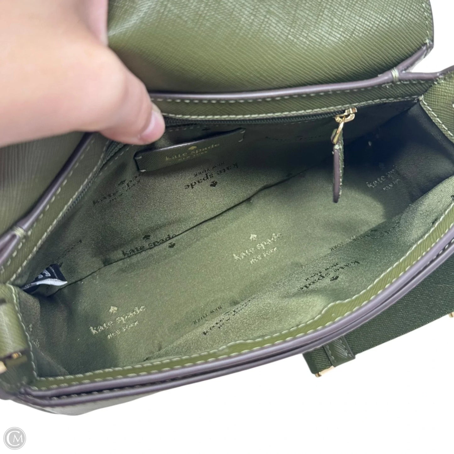 Madison Saffiano Leather Saddle Bag Designer By Kate Spade, Size: Medium