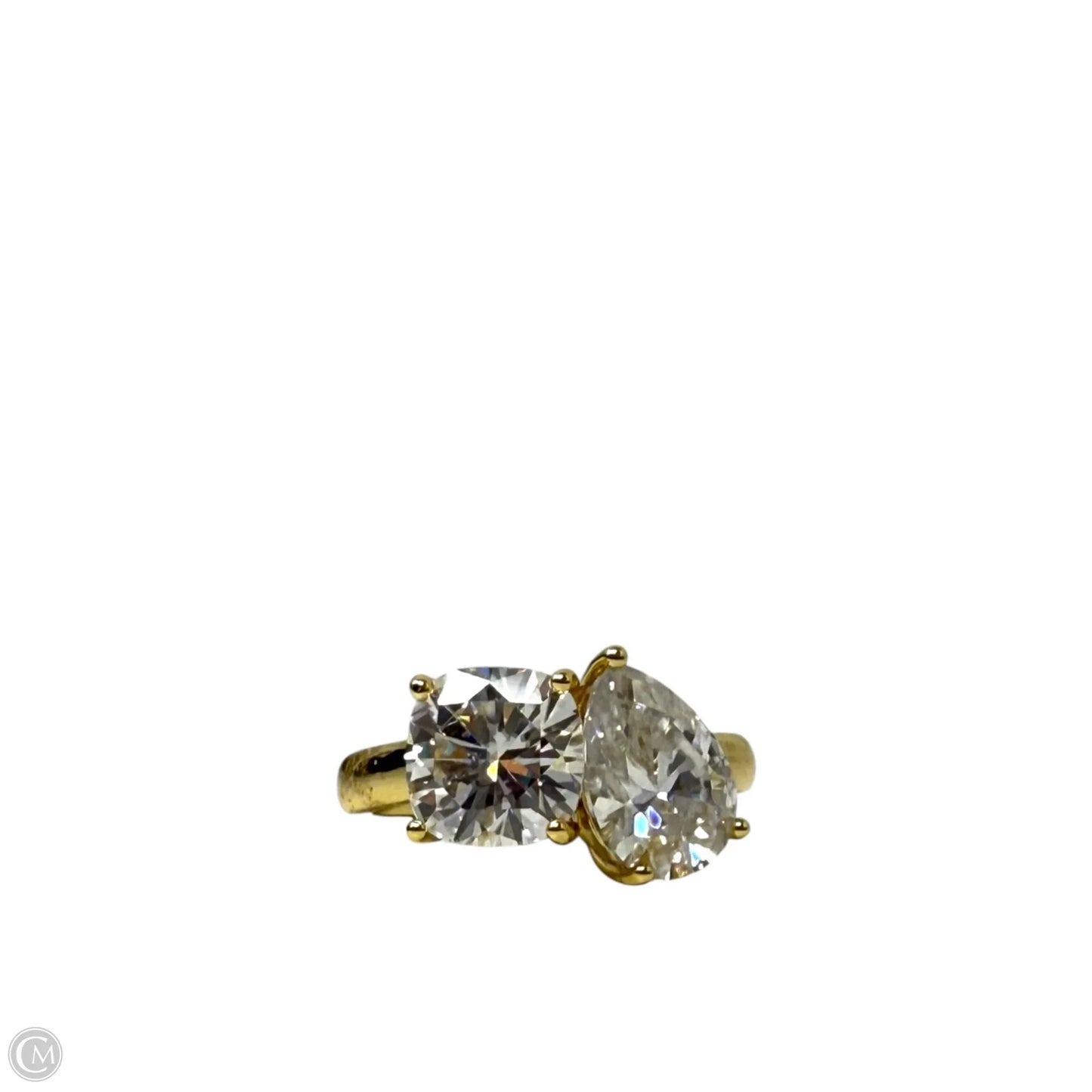 Brass & Moissanite Toi Et Moi Ring By PAJ, Size: 7