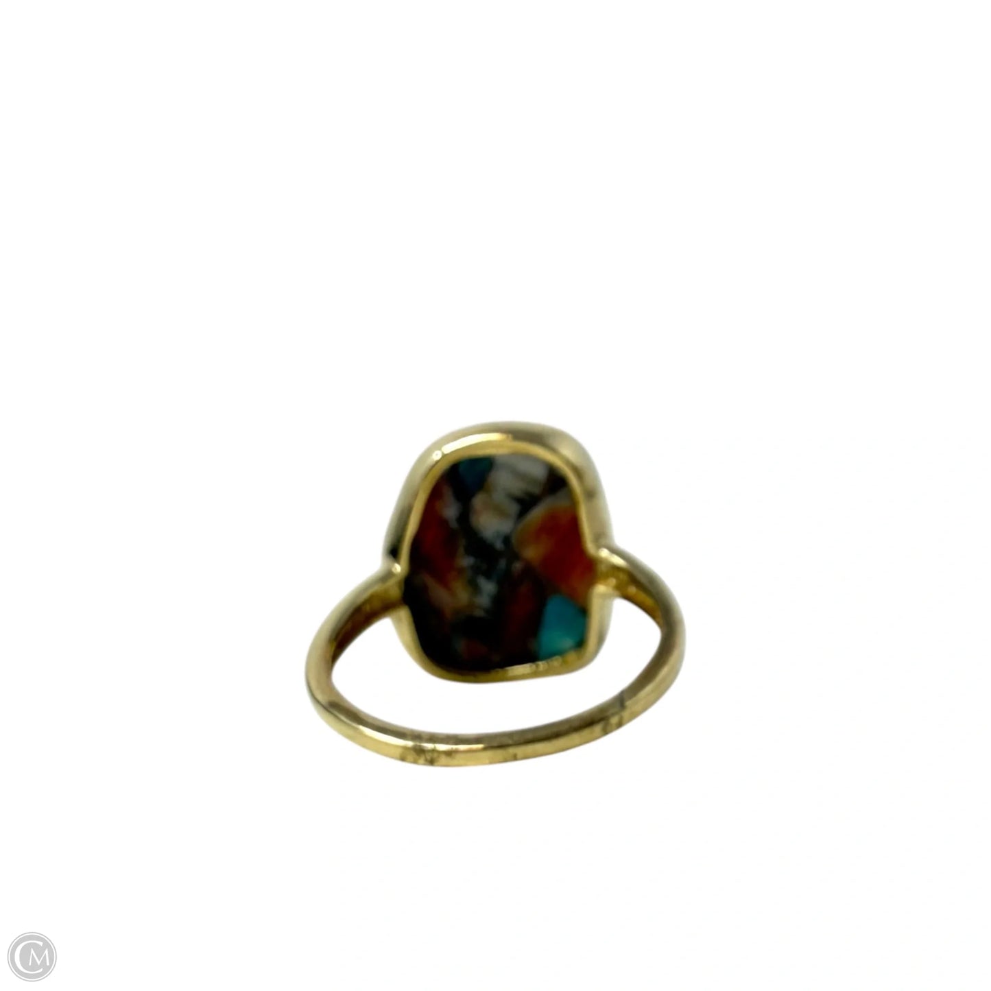 Brass & Oyster Copper Turquoise Ring By YS Gems, Size: 7