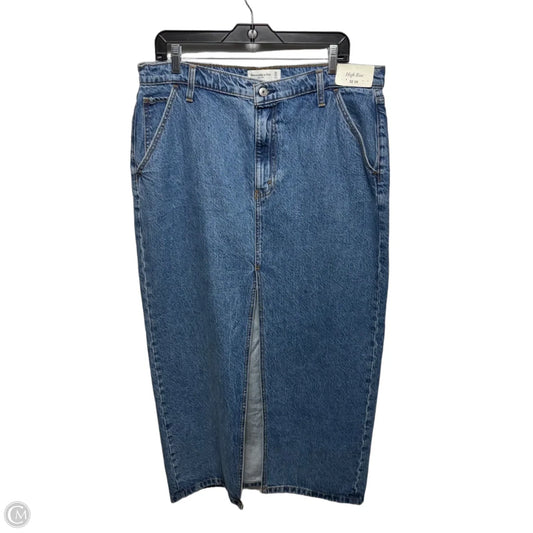 High Rise Skirt Maxi By Abercrombie And Fitch In Blue Denim, Size: 14/32
