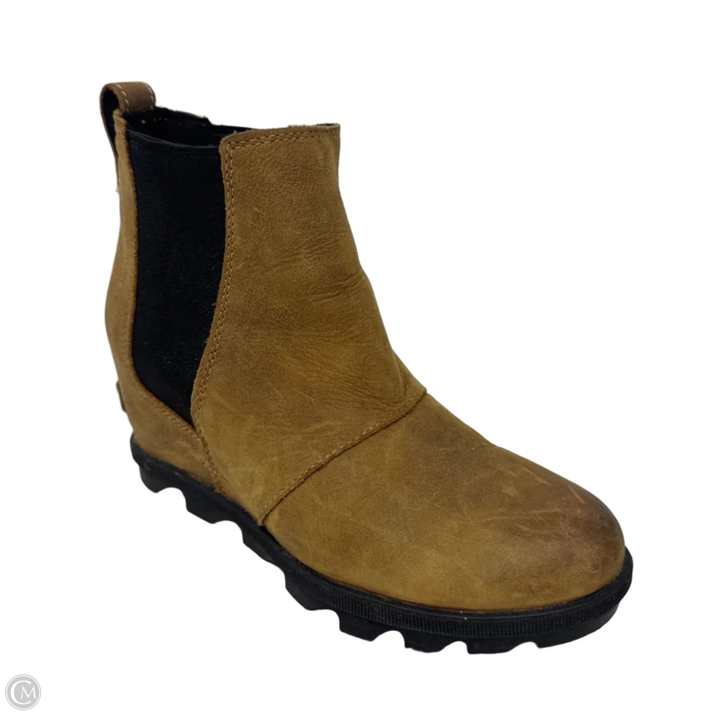 Joan of Arctic Wedge Boots Ankle Heels By Sorel In Tan, Size: 7.5