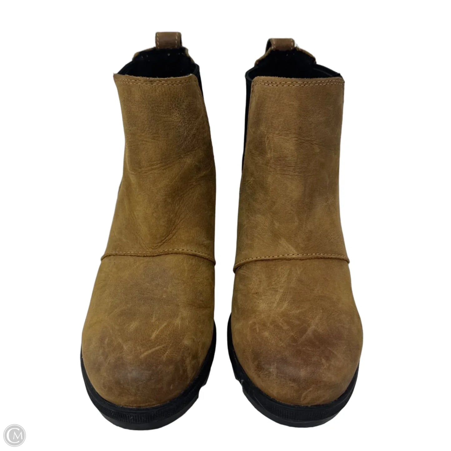 Joan of Arctic Wedge Boots Ankle Heels By Sorel In Tan, Size: 7.5