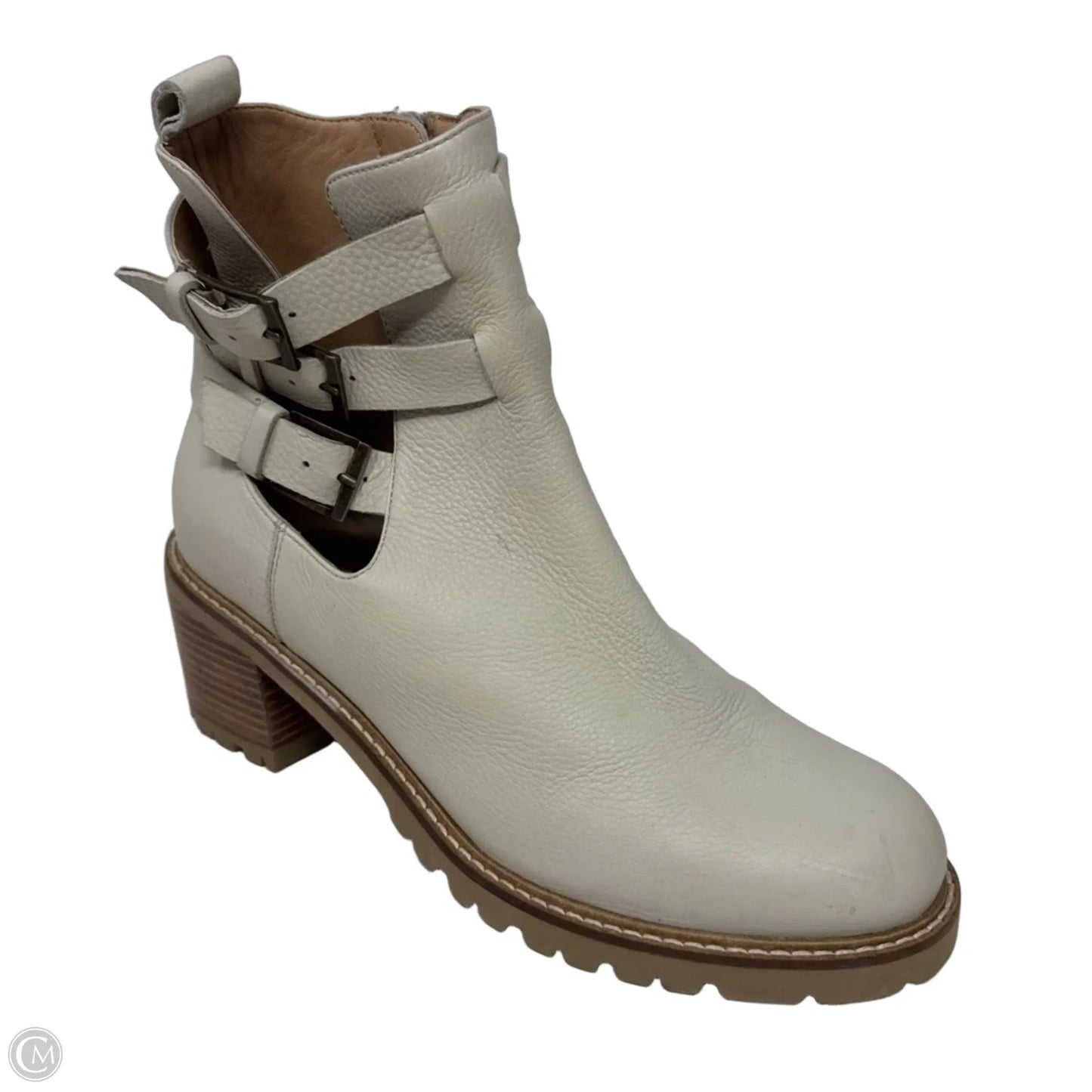 Whirl Buckle Boots Ankle Heels By Seychelles In Cream, Size: 8.5 (40)