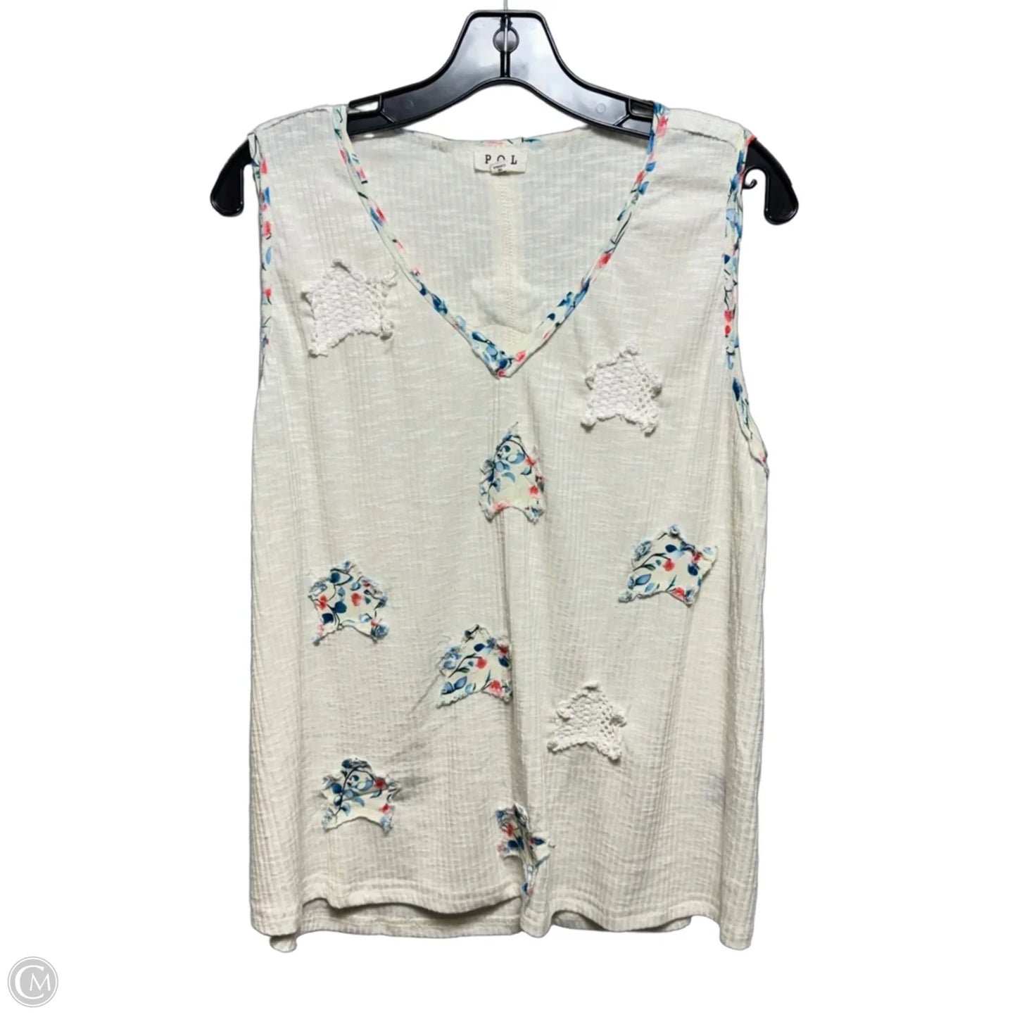 Star Top Sleeveless By Pol In Cream, Size: L