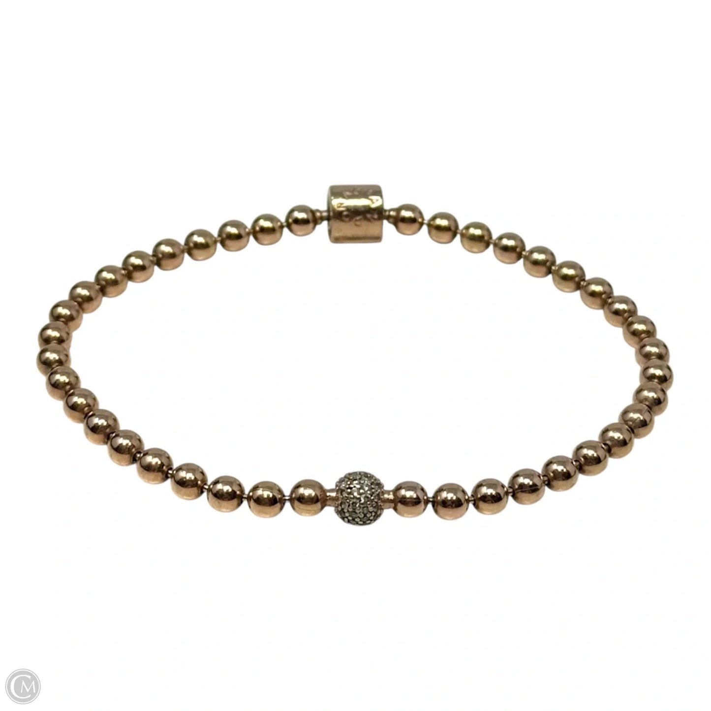14k Rose Gold Plated Beads & Pavé Bracelet By Pandora