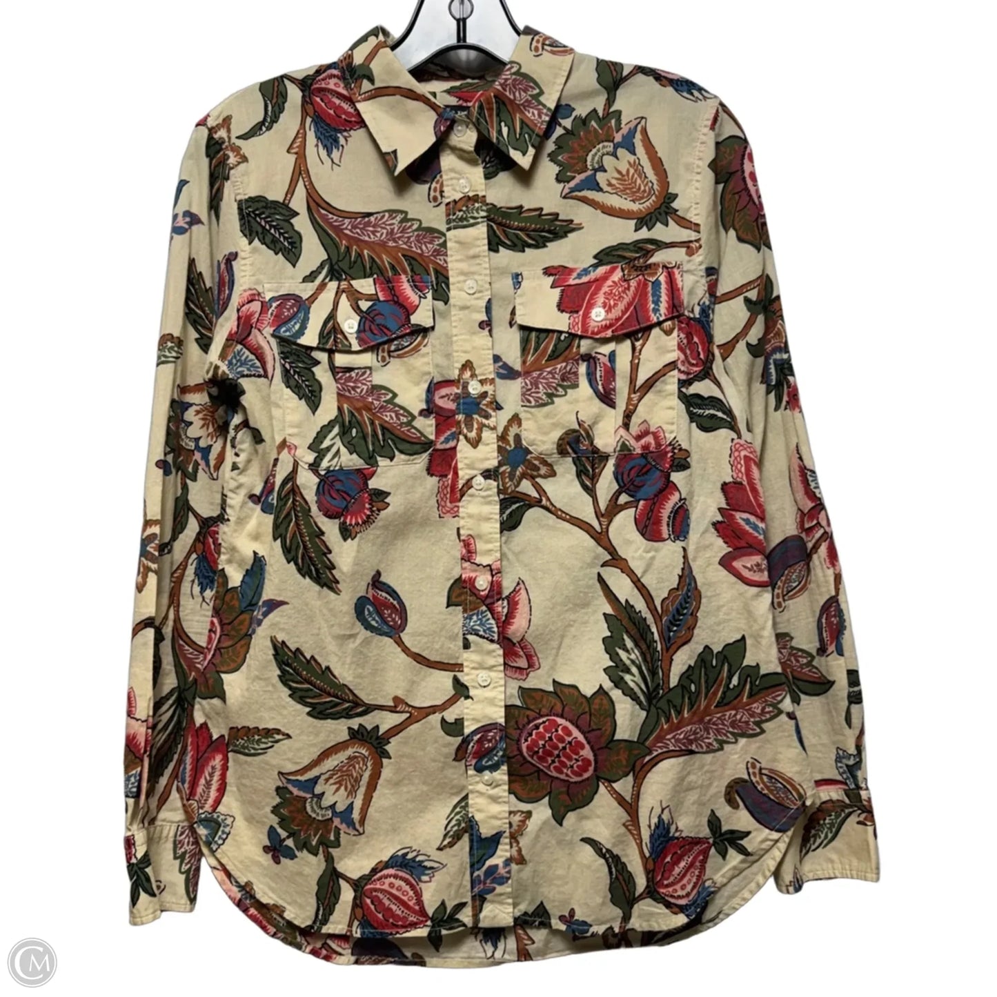 Top Long Sleeve By Lauren By Ralph Lauren In Floral Print, Size: S