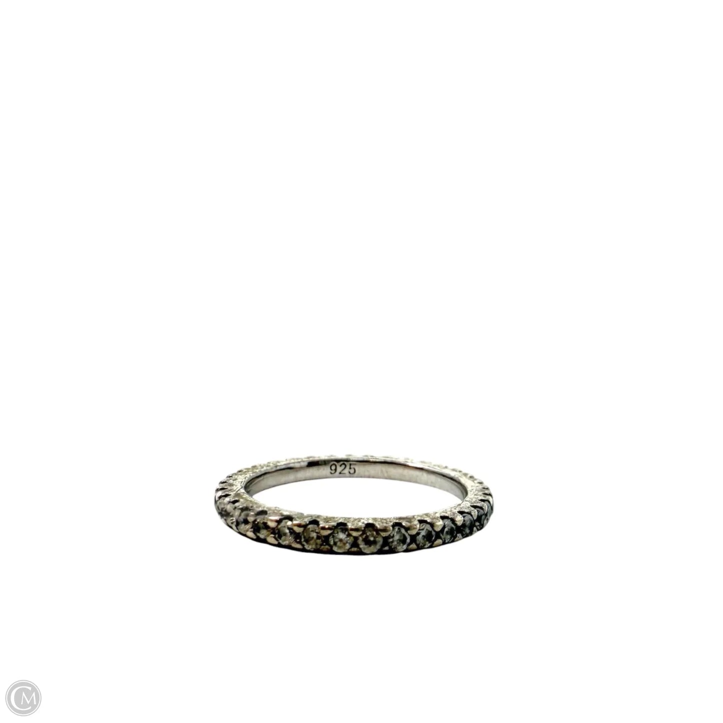 Sterling Silver & Clear Stone Eternity Band Ring, Size: 5