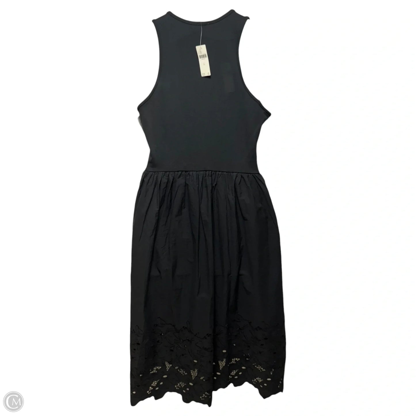 Cutwork Scoop-Neck Twofer Dress By Maeve In Black, Size: XL