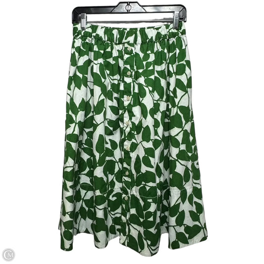 Skirt Designer By Kate Spade In Green & White, Size: 4