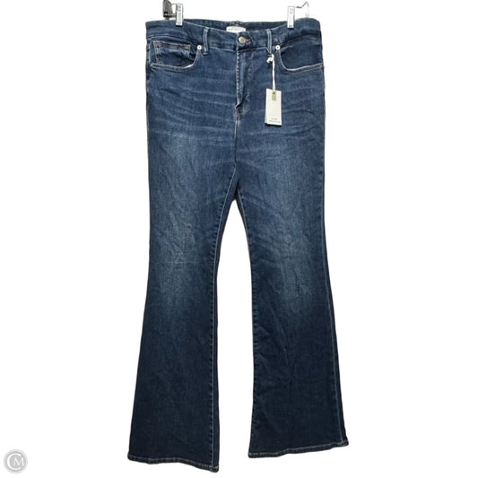 Jeans Flared By Good American In Blue Denim, Size: 14