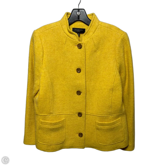 Blazer Wool Blend By Talbots In Yellow, Size: 12p