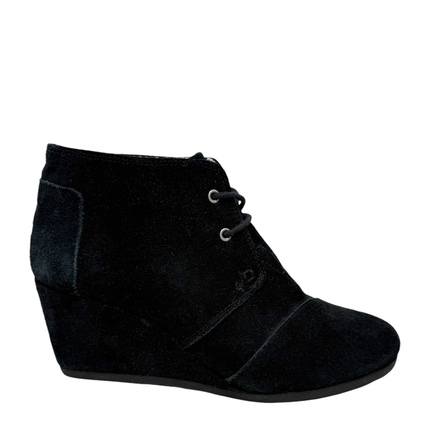 Desert Wedge Suede Booties By Toms In Black, Size: 8.5