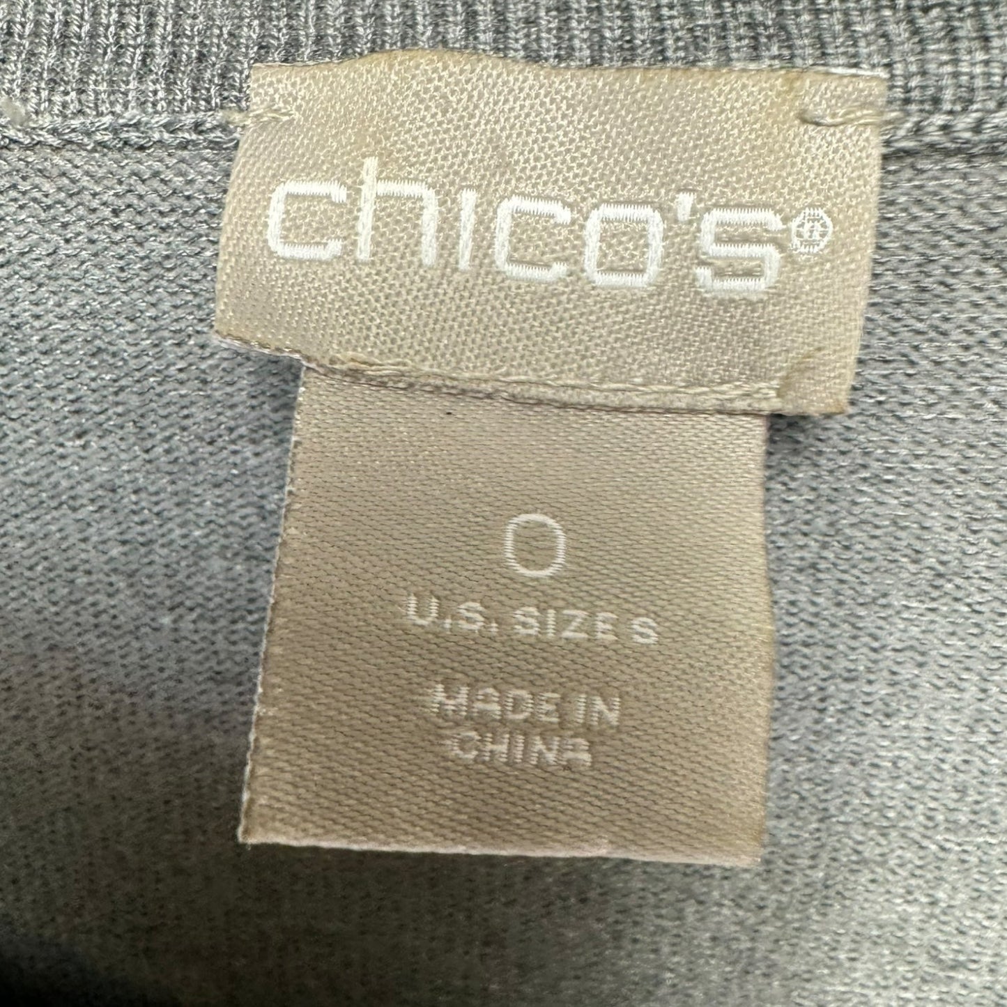 Top Long Sleeve Basic By Chicos In Grey, Size: S