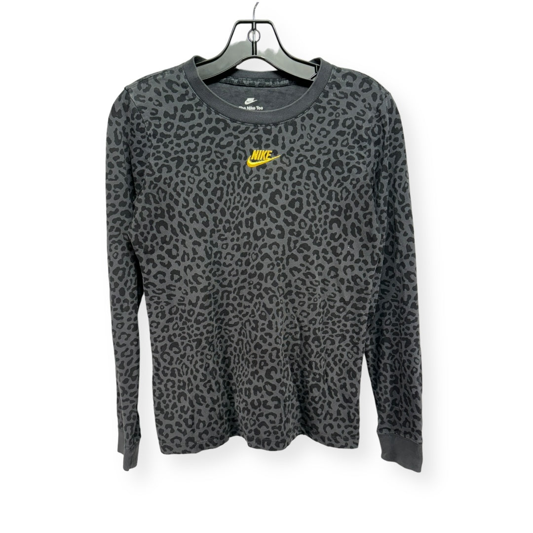 Leopard Print Athletic Top Long Sleeve Crewneck Nike Apparel, Size S