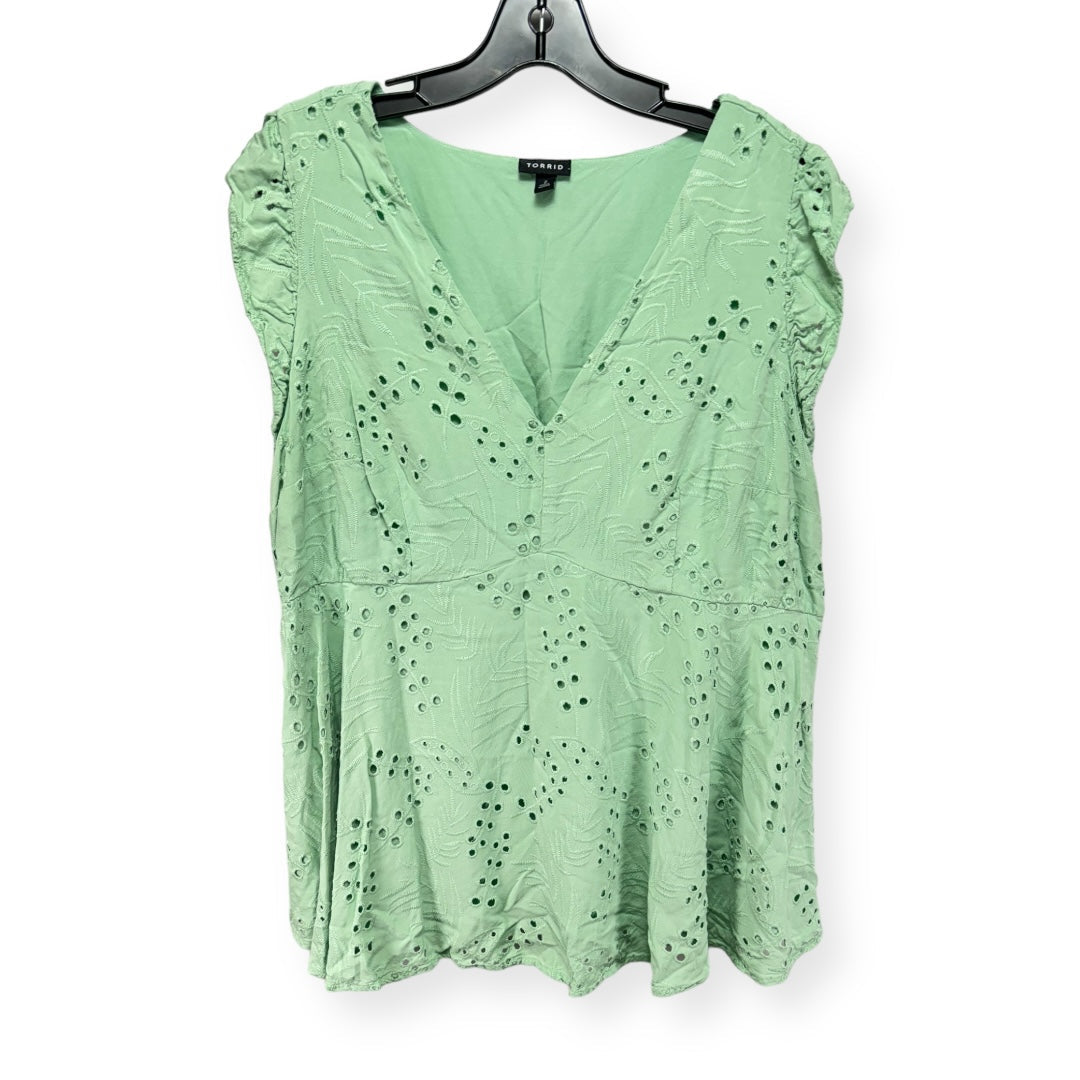 Green Top Short Sleeve Torrid, Size 2x