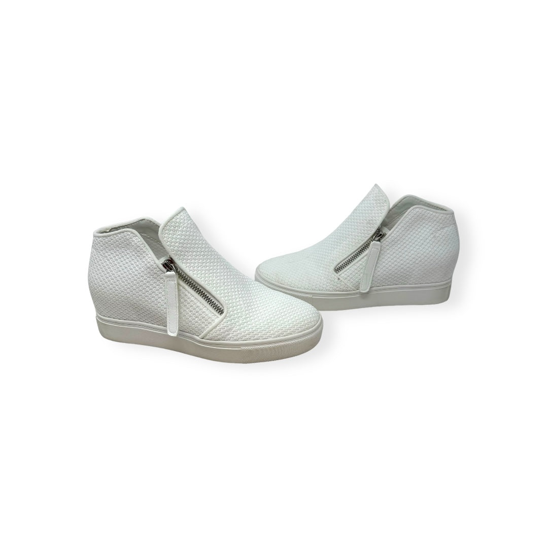 White Shoes Heels Block Steve Madden, Size 7.5