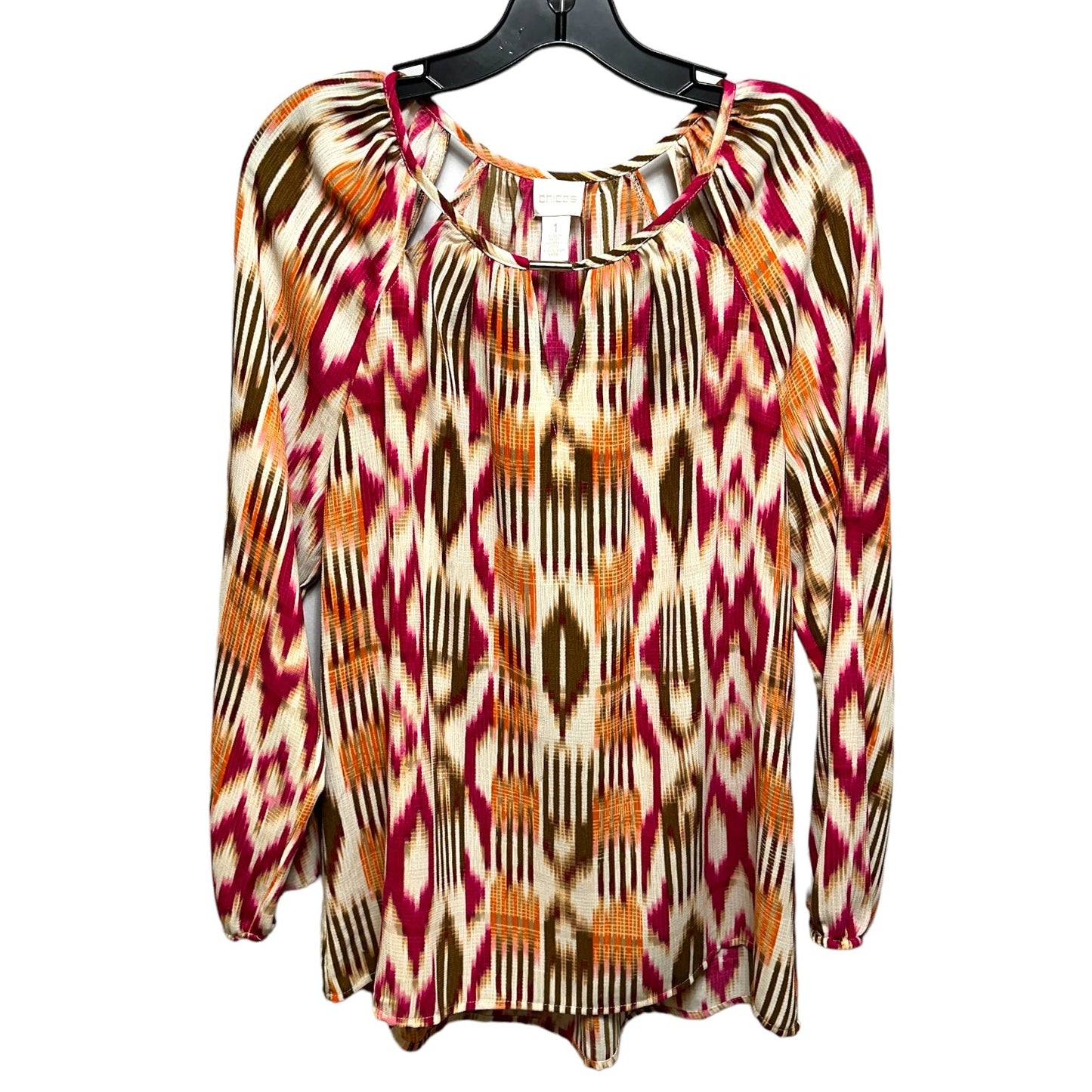 Multi-colored Top Long Sleeve Chicos, Size 8