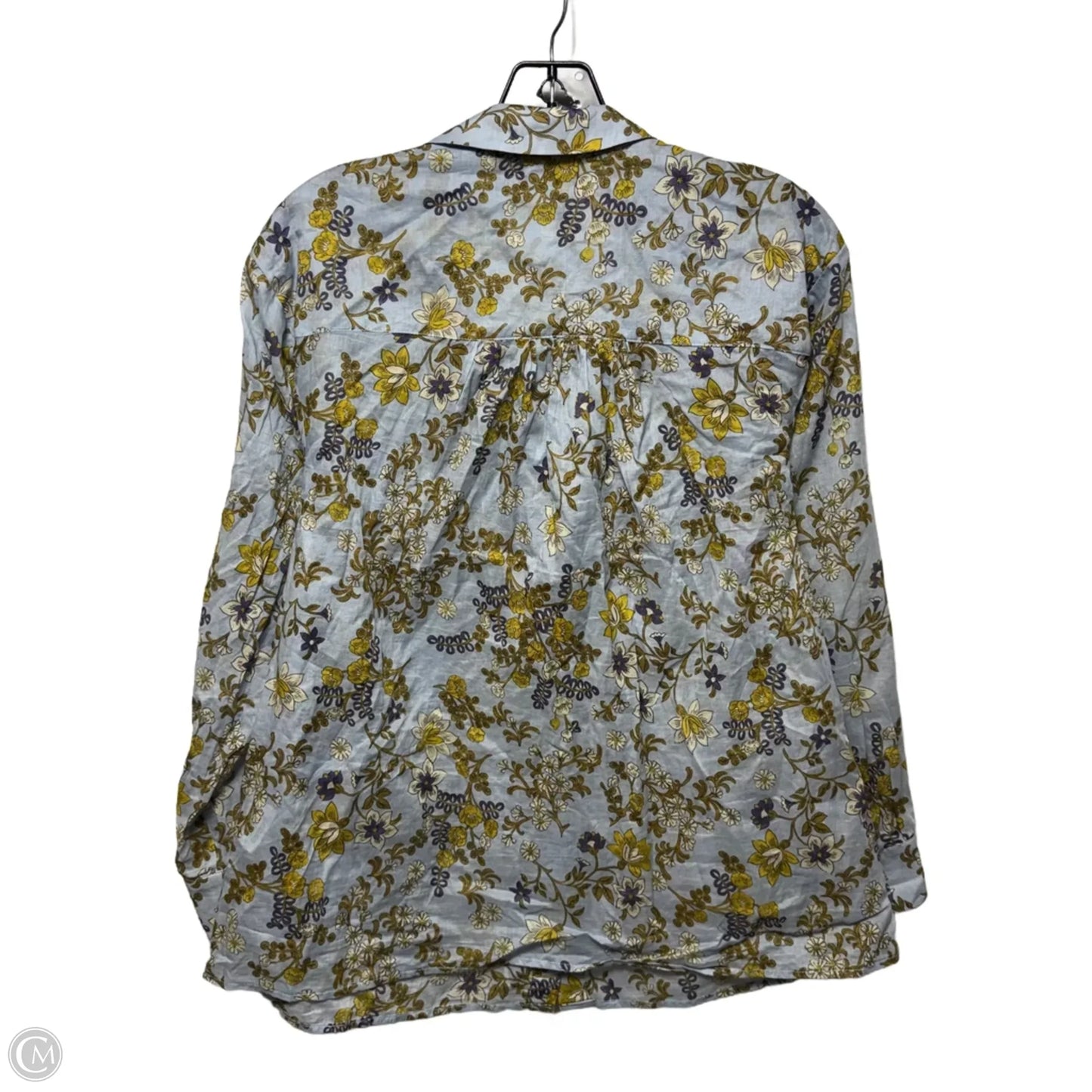 Algiers Shirt Luxury Designer By Chloe Stora Paris In Blue Floral Print, Size: M