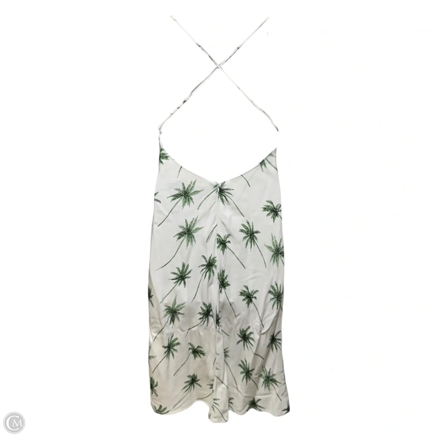 Spaghetti Strap Crossback Slip Dress Designer By Milly In Palm Tree Print, Size: 6