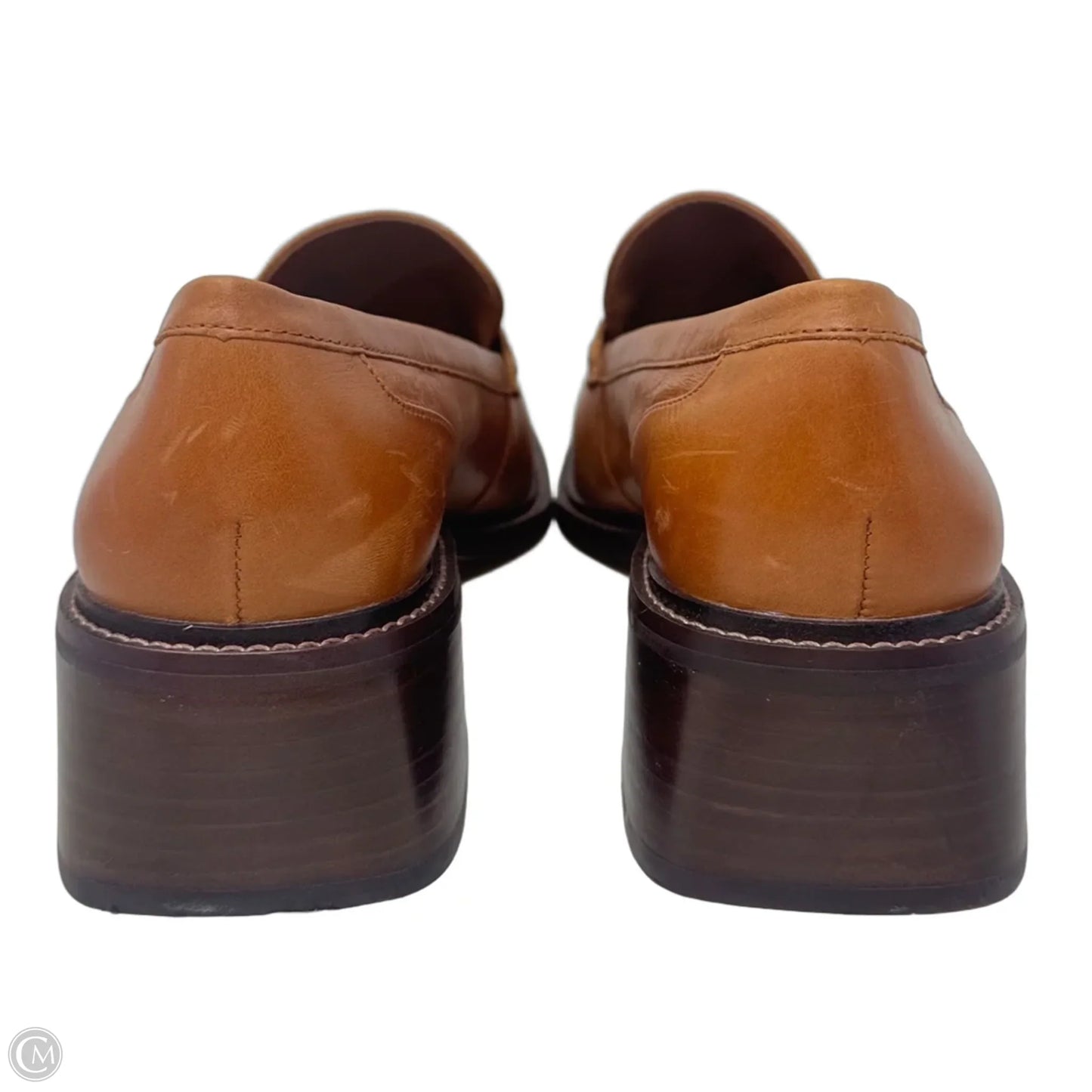 Block Heel Loafers Shoes By Vince Camuto In Brown, Size: 8.5