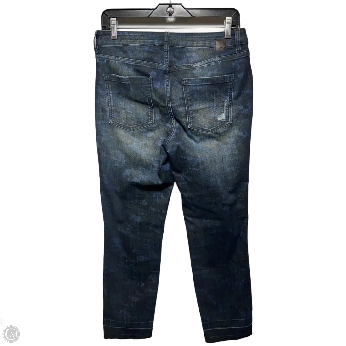 Jeans Cropped By Jag In Camouflage Blue Denim, Size: 8