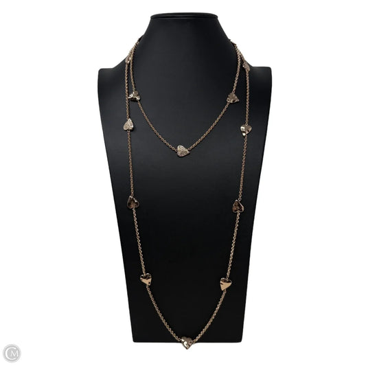 Gold Tone & Crystal Heart Station Necklace By Chico’s