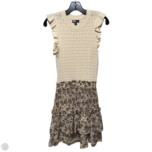 Air Ruffle Crewneck Mini Sweater Dress By Current Air X Anthropologie In Multi-colored, Size: M