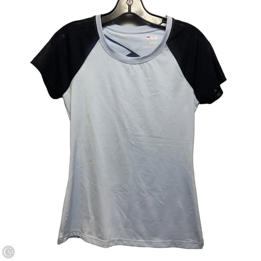 Athletic Top Short Sleeve By Fila In Blue, Size: S