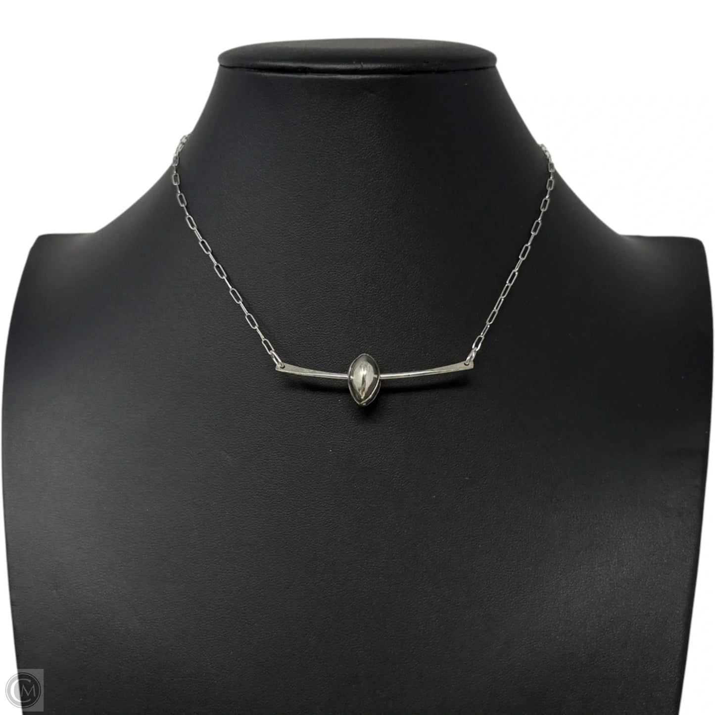 Horizontal Bar & Ball Pendant Necklace