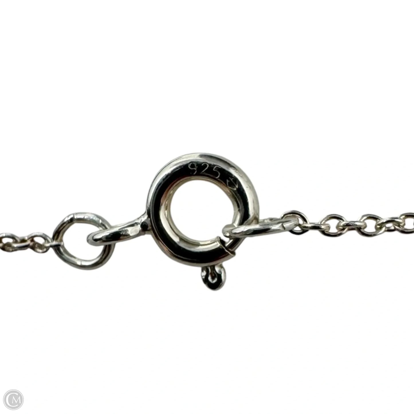 Blue Stone Point Pendant on Sterling Silver Chain Necklace