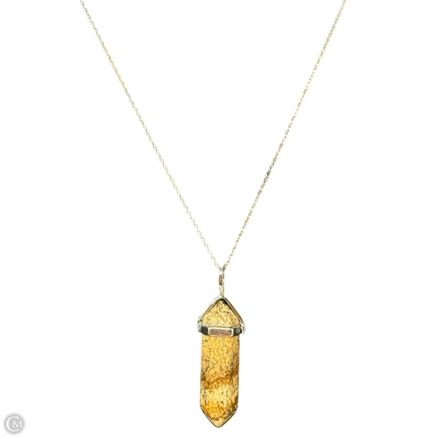 Sterling Silver & Picture Jasper Point Pendant Necklace