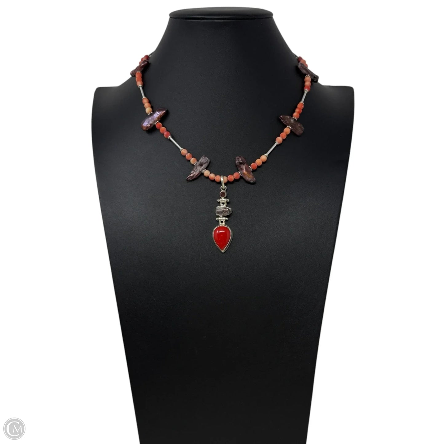 Multi Stone Beaded Pendant Necklace