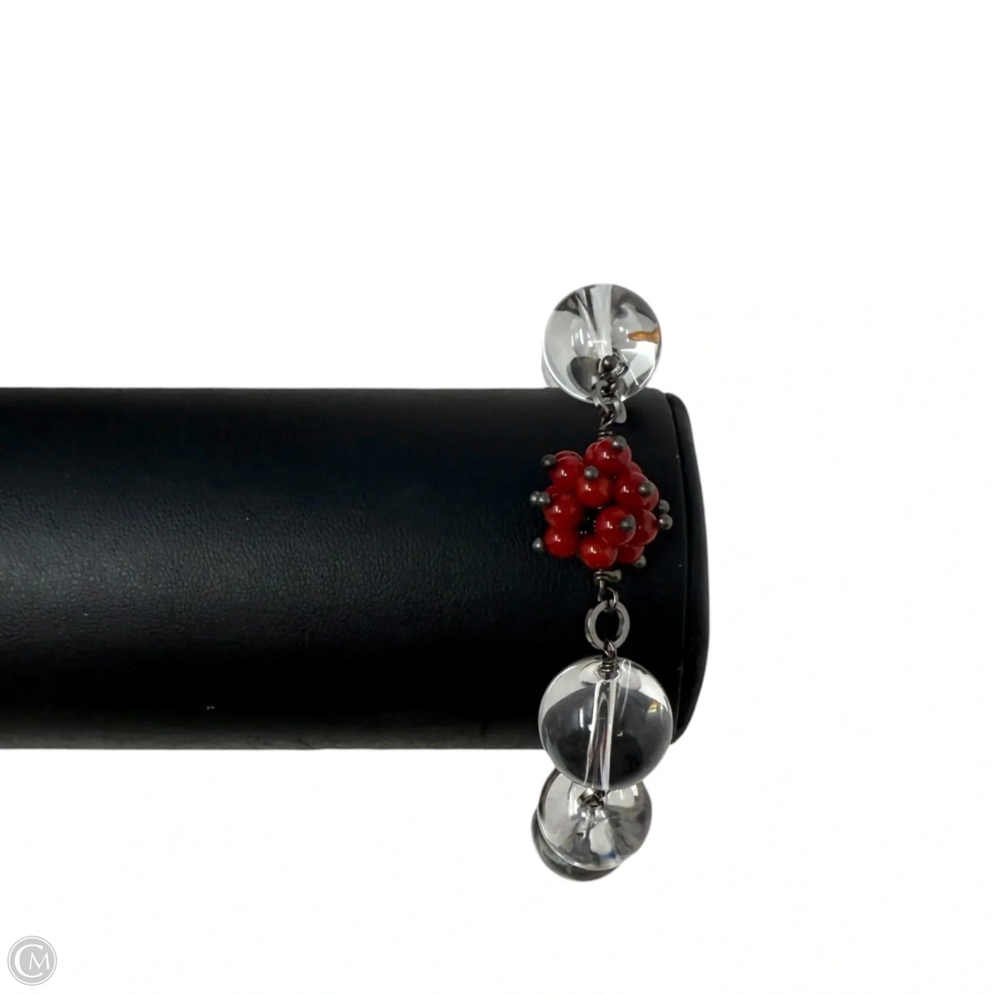 Clear Rock Quartz Crystal Orbs & Huayruro Seed Beaded Bracelet