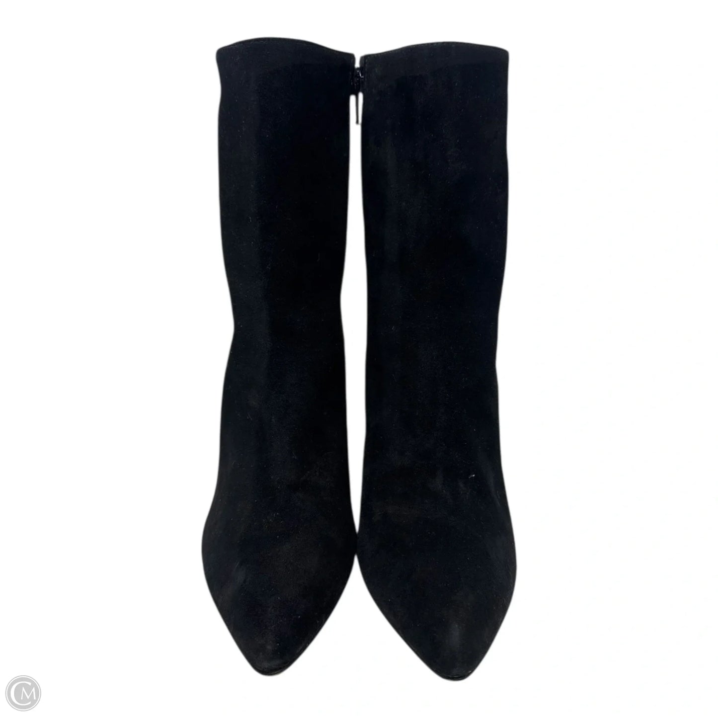 Suede Croc Embossed Wedge Heel Ankle Boots Designer By Stuart Weitzman In Black & Silver, Size: 9.5