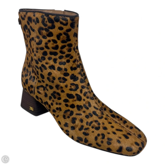 Paige Calfhair Boots Ankle Heels By Sam Edelman In Animal Print, Size: 7