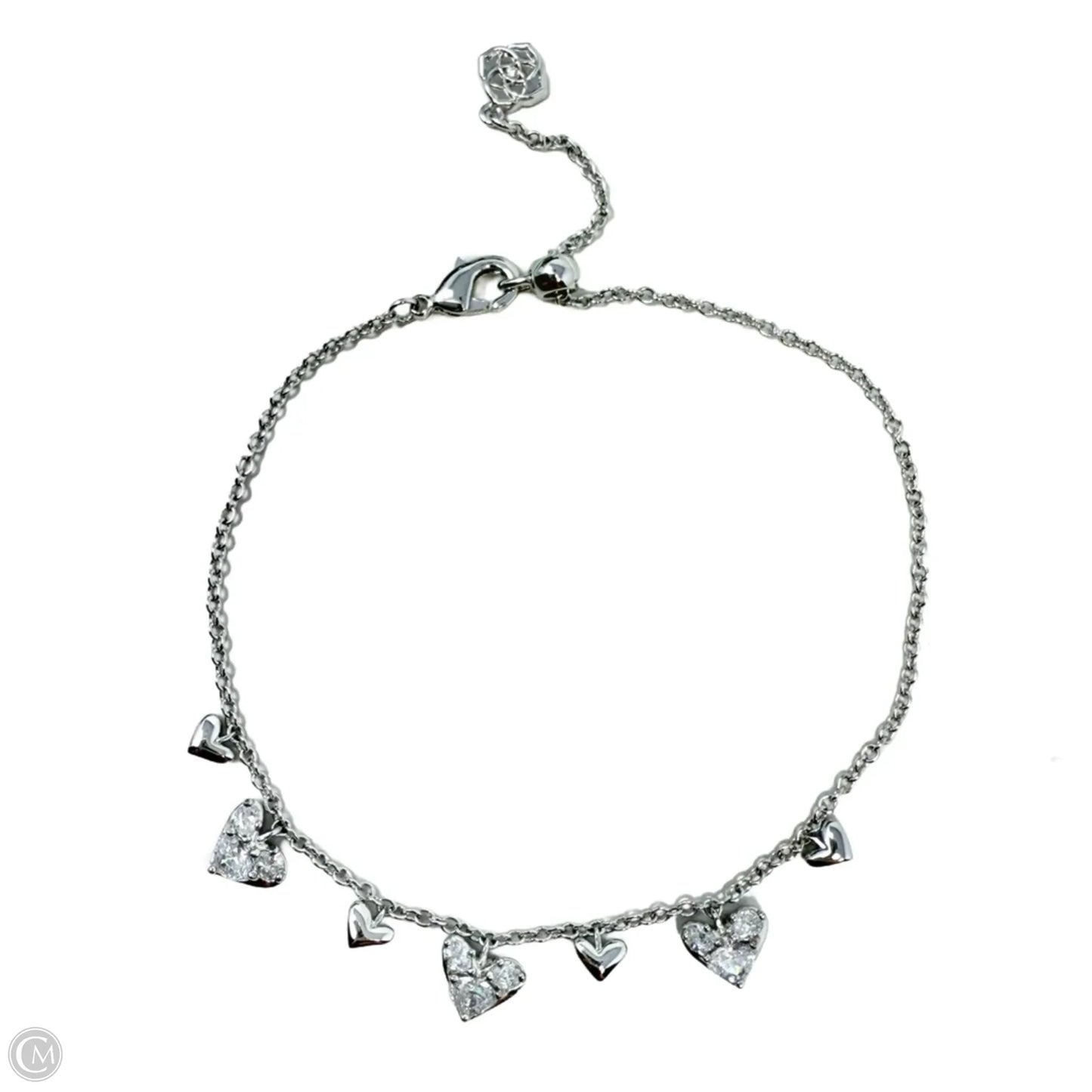 Haven Silver Heart Crystal Chain Bracelet By Kendra Scott