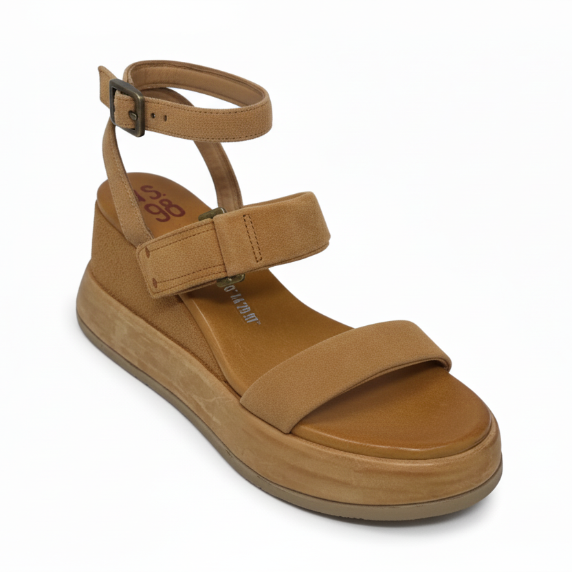 Rooney Suede Platform Wedge Sandals By A.S. 98 In Tan, Size: 10