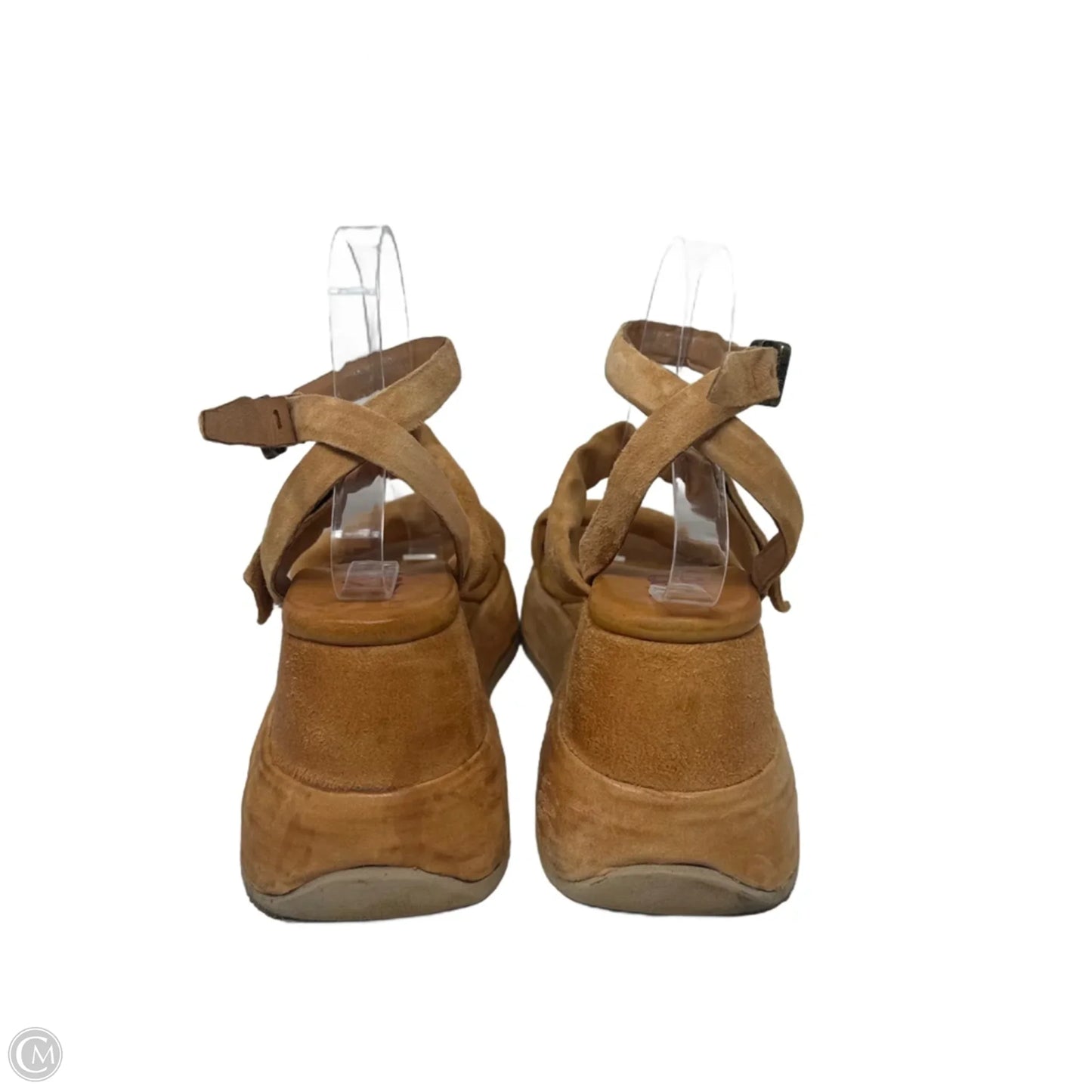 Rooney Suede Platform Wedge Sandals By A.S. 98 In Tan, Size: 10