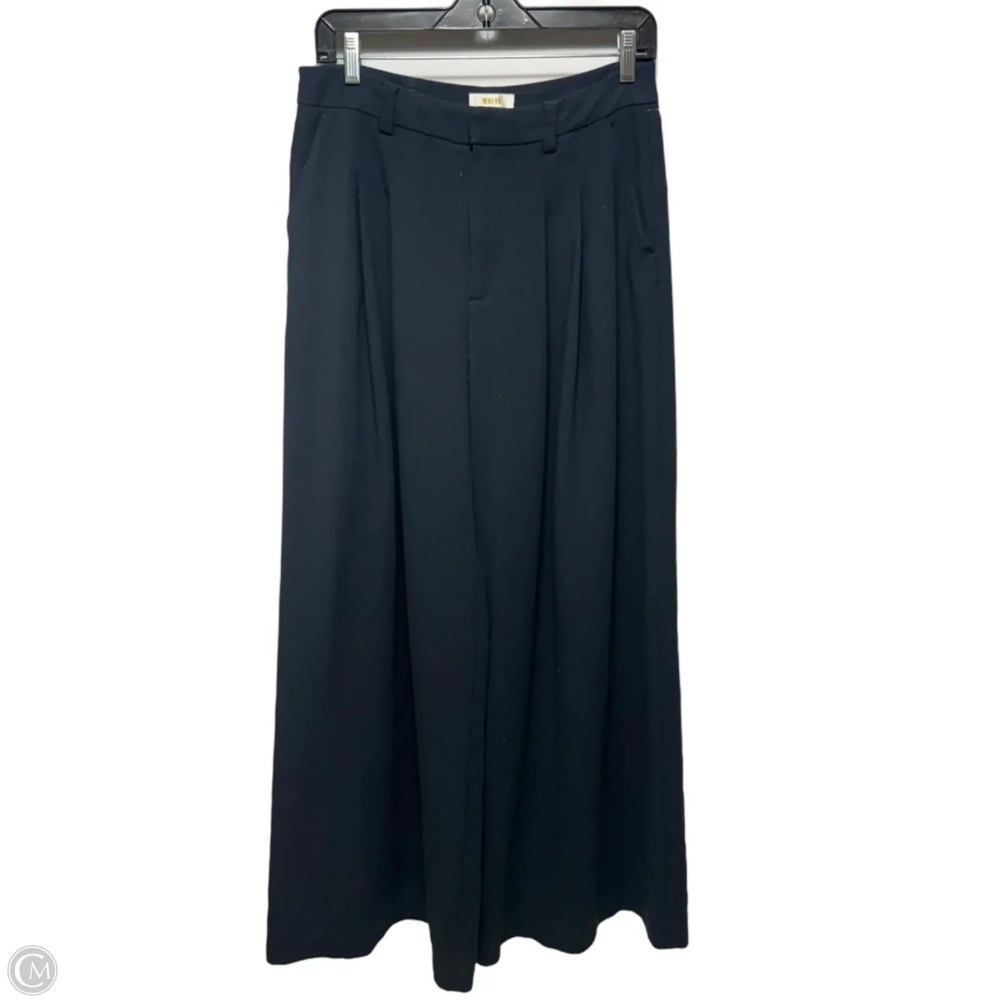 The Avery Wide-Leg Pleated Trousers By Maeve In Black, Size: 8