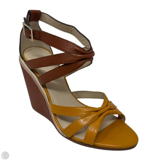 Strappy Wedge Sandals Shoes Designer By See By Chloe In Yellow, Size: 8.5