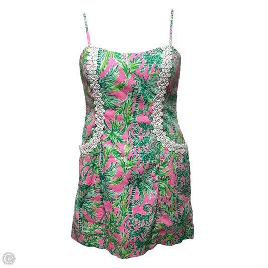 Shelli Pocket Dress Designer By Lilly Pulitzer In Green & Pink, Size: 12