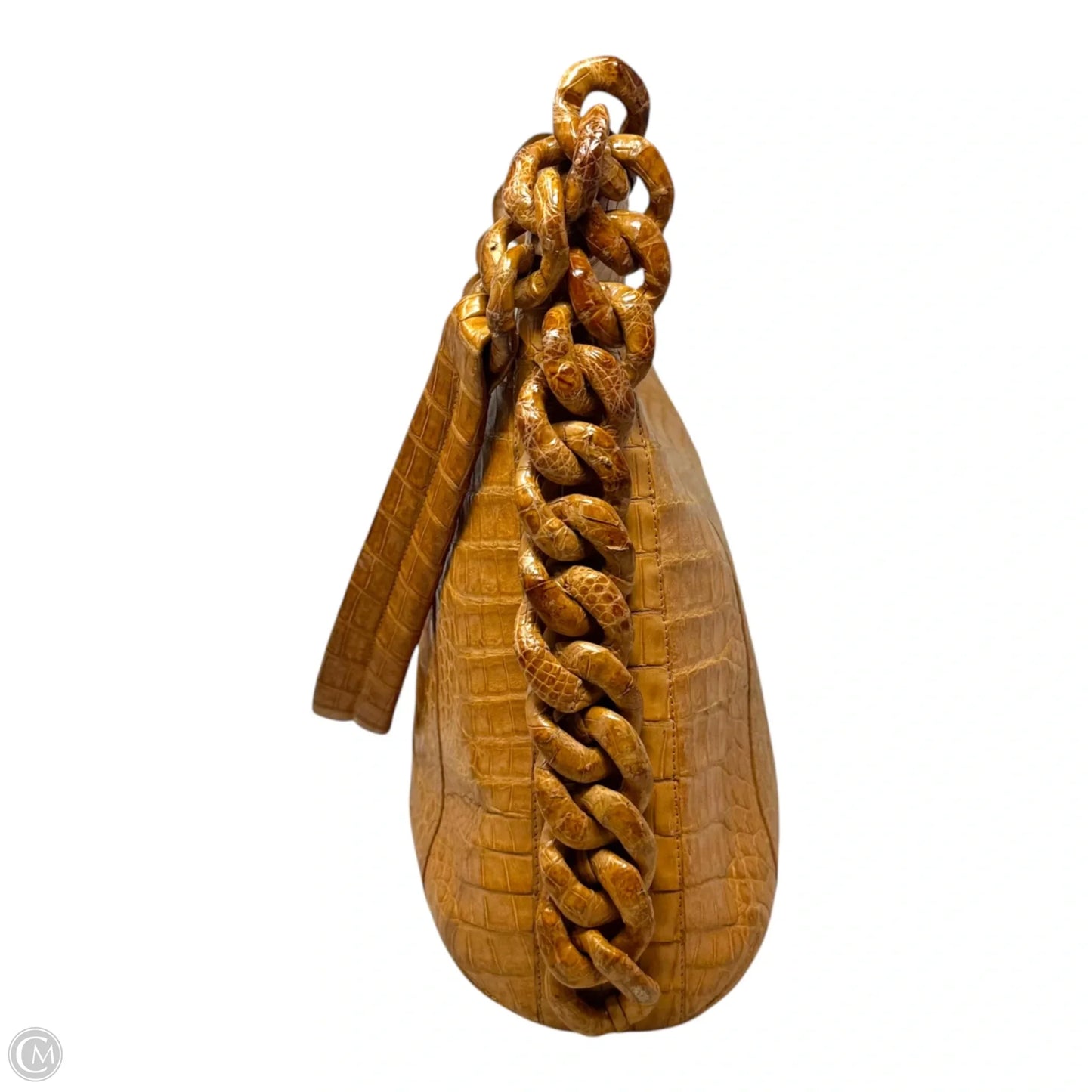 Crocodile Chain Link Hobo Handbag Designer By Nancy Gonzalez, Size: Medium