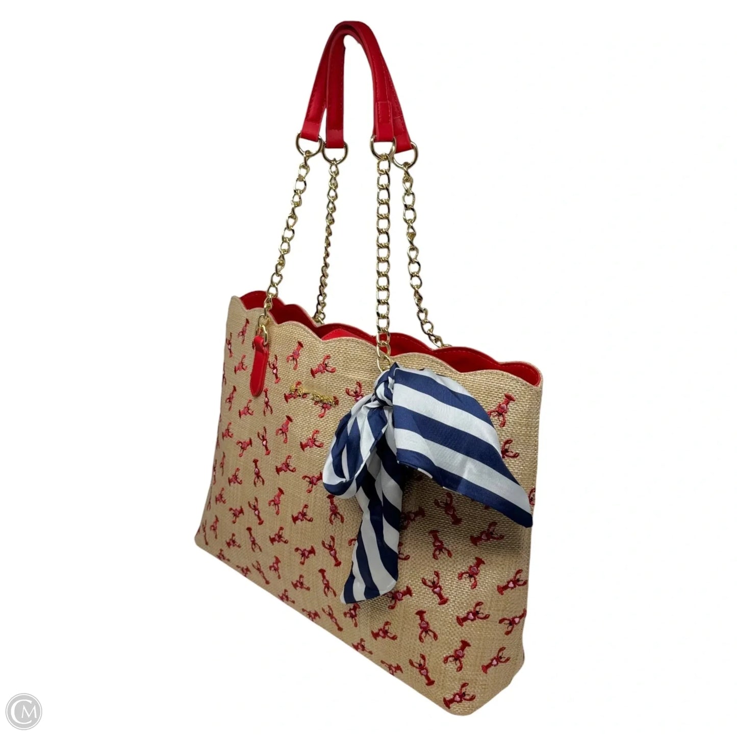 XO Straw Lobster Tote By Betsey Johnson, Size: Large