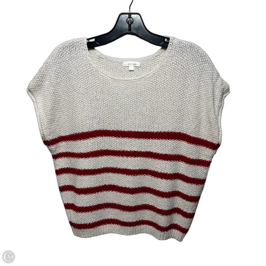 Top Short Sleeve By Moon And Madison In Cream & Red, Size: L
