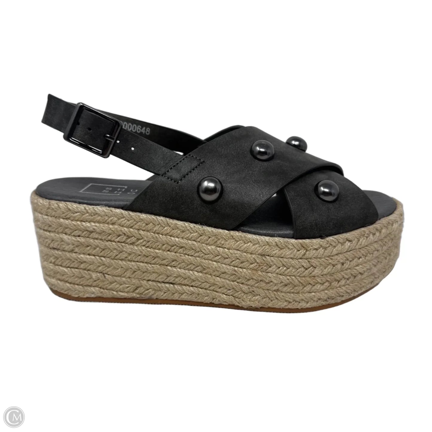 Kylie Stud Espadrille Sandals Heels Wedge By Shu Shop In Grey, Size: 7